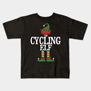 Cycling Elf Matching Family Group Christmas Party Pajamas Kids T-Shirt